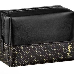 YSL Beauté Black & Gold Small Travel Pouch NIP